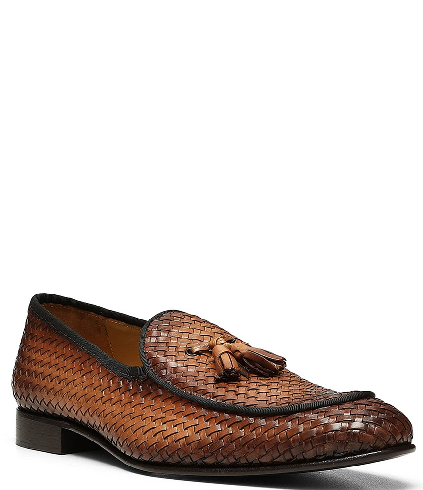 Donald Pliner Men's Spirrow Woven Leather Tassel Slip-Ons