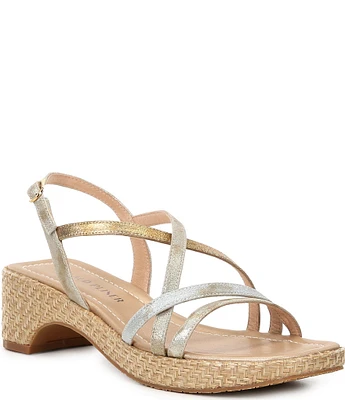 Donald Pliner Rosalie Metallic Leather Strappy Espadrille Sandals