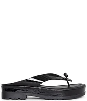 Donald Pliner Seena Crinkle Patent Leather Platform Thong Sandals