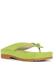 Donald Pliner Seena Textured Suede Platform Thong Sandals