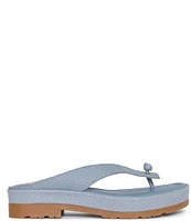 Donald Pliner Seena Textured Suede Platform Thong Sandals