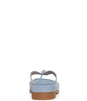 Donald Pliner Seena Textured Suede Platform Thong Sandals