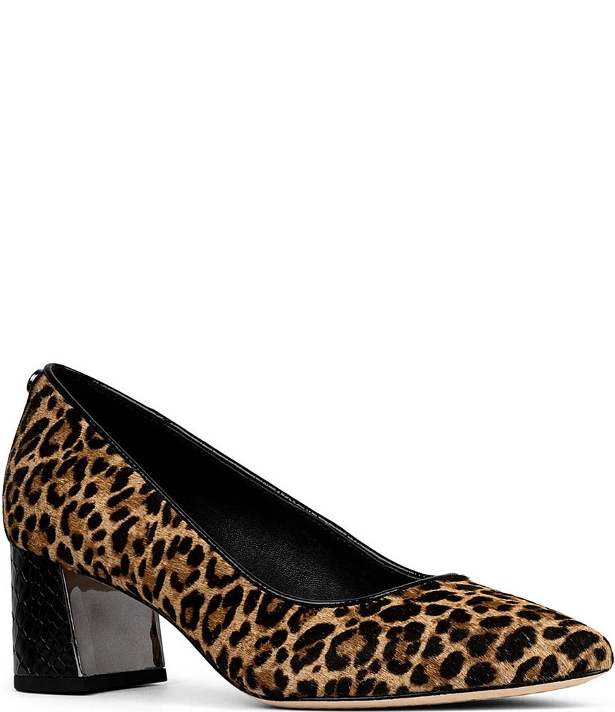 Donald Pliner Suzette Leopard Print Hair Calf Dress Pumps