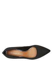 Donald Pliner Suzette Stretch Fabric Block Heel Pumps