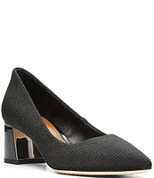 Donald Pliner Suzette Stretch Fabric Block Heel Pumps