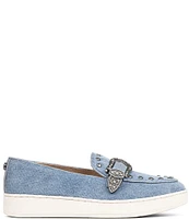 Donald Pliner Tamara Denim Studded Platform Loafers