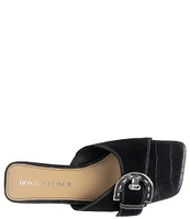 Donald Pliner Tracie Suede Buckle Slides