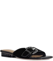 Donald Pliner Tracie Suede Buckle Slides