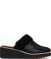 Donald Pliner Ullian Suede Shearling Lined Wedge Mules