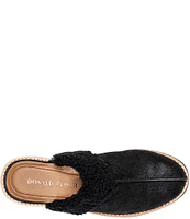 Donald Pliner Ullian Suede Shearling Lined Wedge Mules