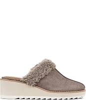 Donald Pliner Ullian Suede Shearling Lined Wedge Mules