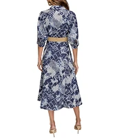 Donna Karan Abstract Print Button Front Shirt Dress