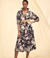 Donna Karan Abstract Print Button Front Shirt Dress