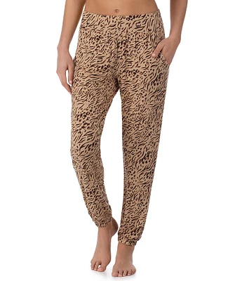 Donna Karan Animal Print Jersey Knit Jogger Lounge Pants