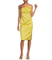 Donna Karan Asymmetrical Strapless Neck Sheath Dress