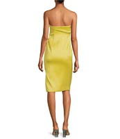 Donna Karan Asymmetrical Strapless Neck Sheath Dress