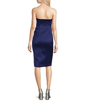 Donna Karan Asymmetrical Strapless Neck Sheath Dress