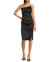 Donna Karan Asymmetrical Strapless Neck Sheath Dress