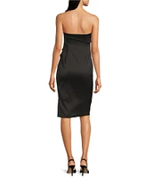 Donna Karan Asymmetrical Strapless Neck Sheath Dress