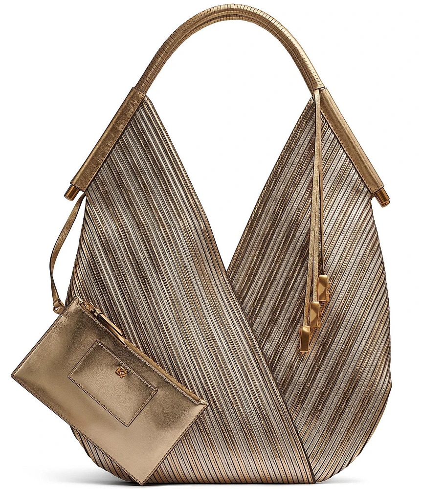Donna Karan Baldwin Large Metallic Stripe Shoulder Bag