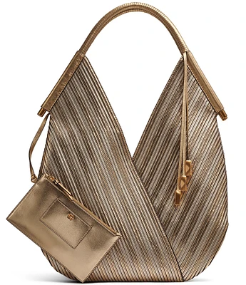 Donna Karan Baldwin Large Metallic Stripe Shoulder Bag