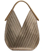 Donna Karan Baldwin Large Metallic Stripe Shoulder Bag