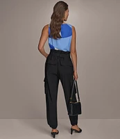 Donna Karan Belted High Rise Cargo Pants