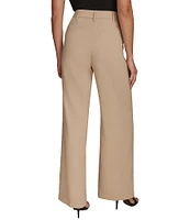 Donna Karan Bi-Stretch Pleated High Rise Wide Leg Pant