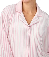 Donna Karan Blush Stripe Long Sleeve Notch Collar Pant Pajama Set