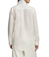 Donna Karan Brushstroke Long Sleeve Collared Tunic