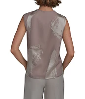 Donna Karan Burnout Gathered Shoulder Sleeveless top