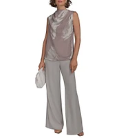 Donna Karan Burnout Gathered Shoulder Sleeveless top
