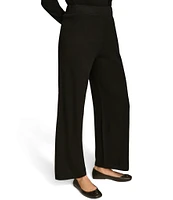 Donna Karan Cashmere Blend High Rise Wide Leg Knit Pant