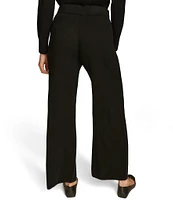 Donna Karan Cashmere Blend High Rise Wide Leg Knit Pant