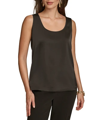 Donna Karan Charmeuse Scoop Neck Sleeveless Layering Cami