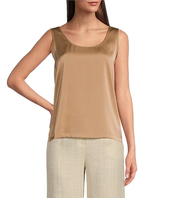 Donna Karan Charmeuse Scoop Neck Sleeveless Layering Fitted Cami