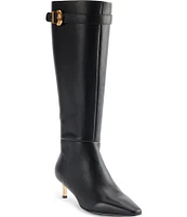 Donna Karan Clari Tall Leather Buckle Boots