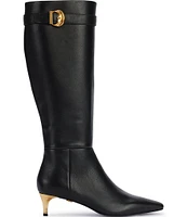 Donna Karan Clari Tall Leather Buckle Boots