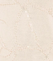Donna Karan Clear Sequin Embellished Short Sleeve Top