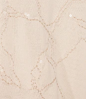 Donna Karan Clear Sequin Floral Cardigan