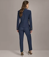 Donna Karan Collarless Gold Bar Hardware Snap Front Jacket