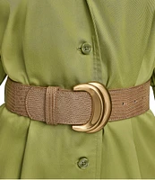 Donna Karan Cotton Sateen Belted Shirt Dress