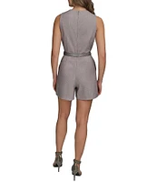 Donna Karan Cowl Neck Belted Romper