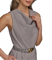 Donna Karan Cowl Neck Belted Romper