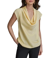 Donna Karan Cowl Neck Sleeveless Stretch Knit Top