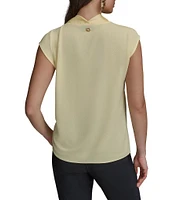 Donna Karan Cowl Neck Sleeveless Stretch Knit Top