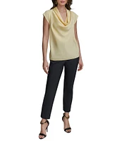 Donna Karan Cowl Neck Sleeveless Stretch Knit Top