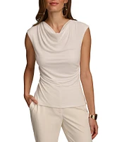 Donna Karan Cowl Neckline Cap Sleeve Blouse