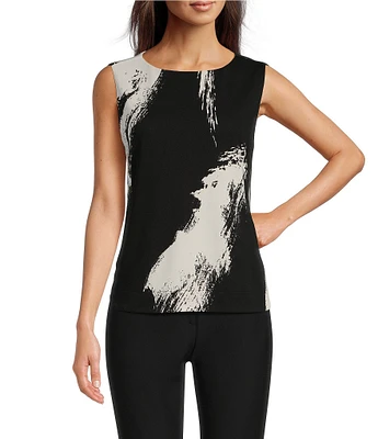 Donna Karan Crew Neck Sleeveless Layering Cami Top