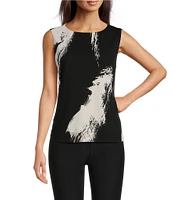 Donna Karan Crew Neck Sleeveless Layering Cami Top